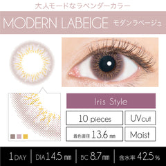 EverColor 1 Day LUQUAGE Modern Labeige Japanese color lenses (10p)