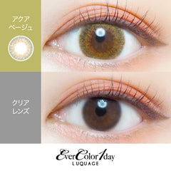 EverColor 1 Day LUQUAGE Aqua Beige Japanese color lenses (10p)